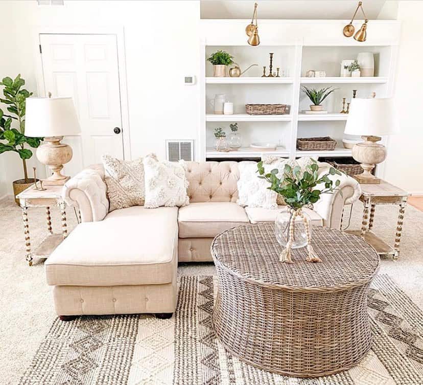 Beige Tufted Chesterfield Sectional Soul & Lane