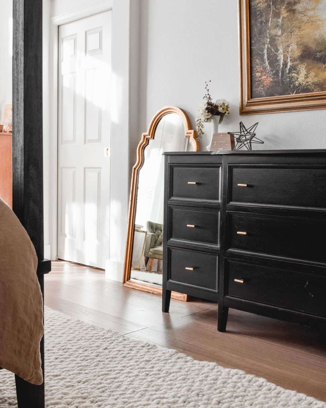 Black Dresser with Gold Pulls Soul & Lane