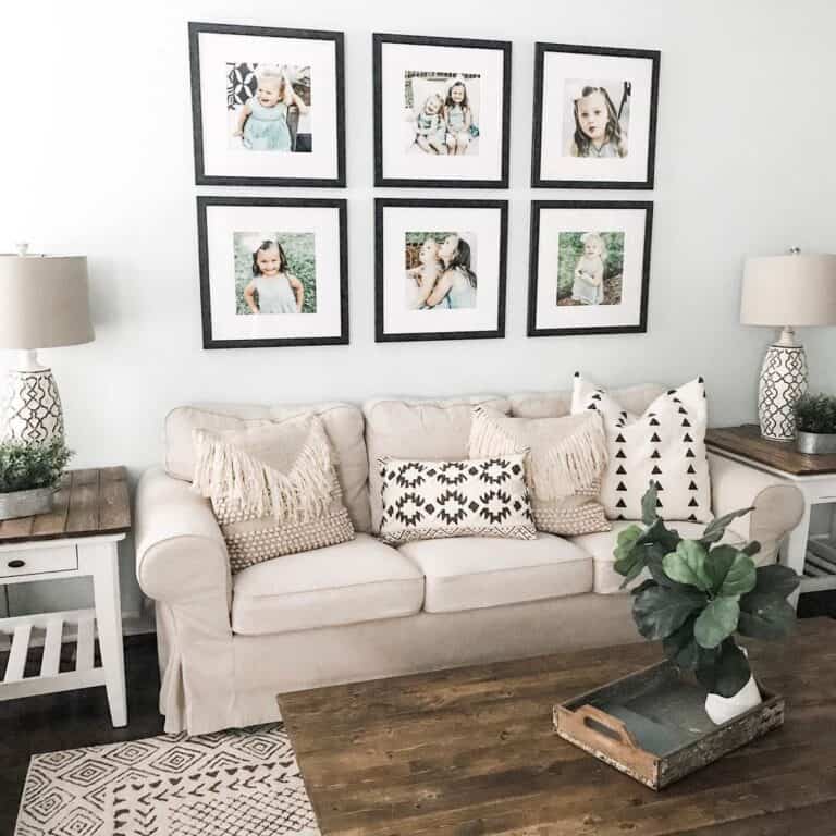 Black Frame Gallery Wall with Family Photos