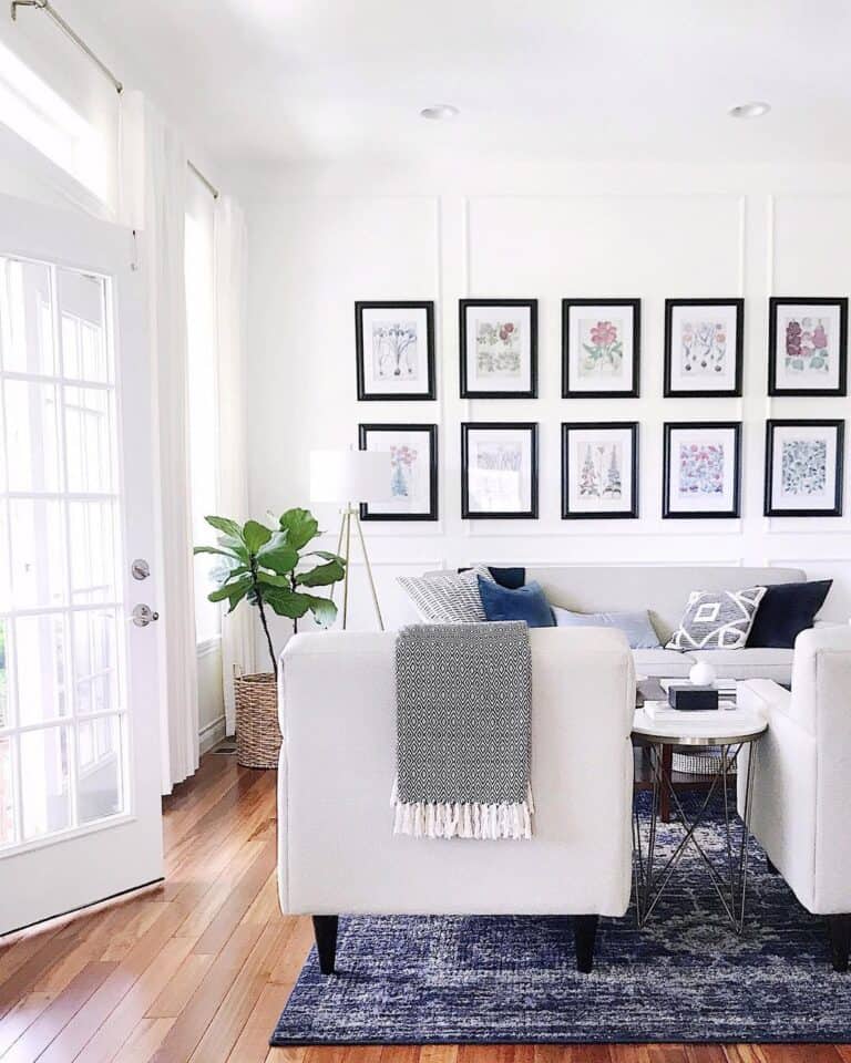 Black Framed Art Gallery in Living Room