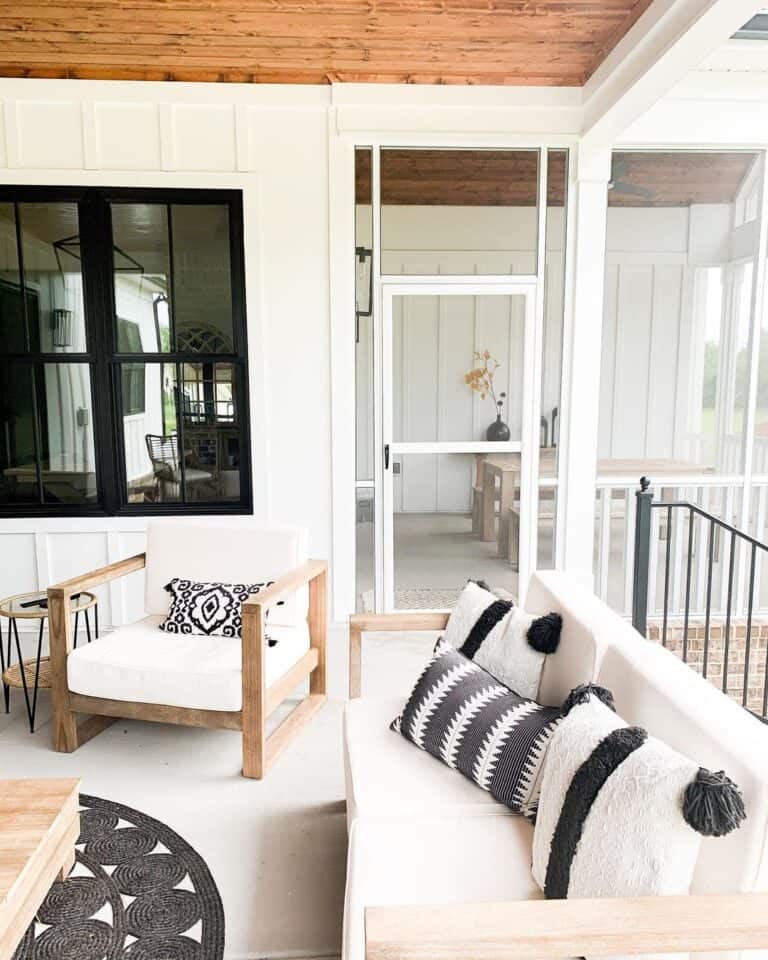 Black and White Farmhouse Porch