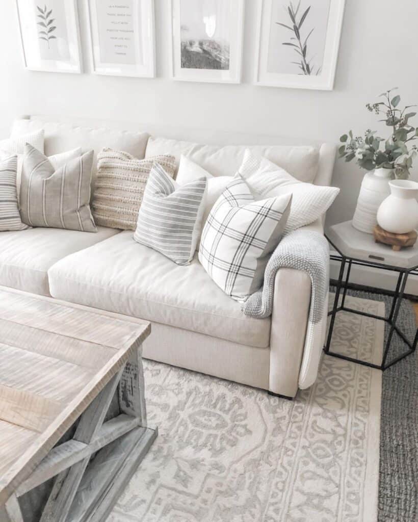 Black and White Living Room End Table