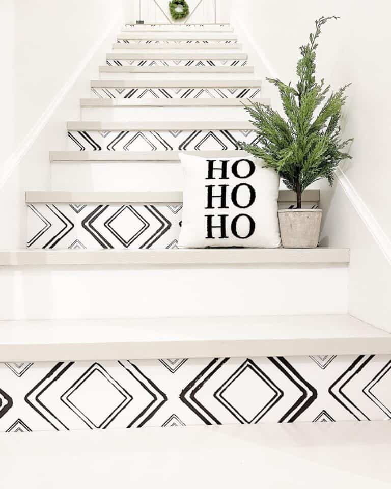 Black and White Staircase Risers