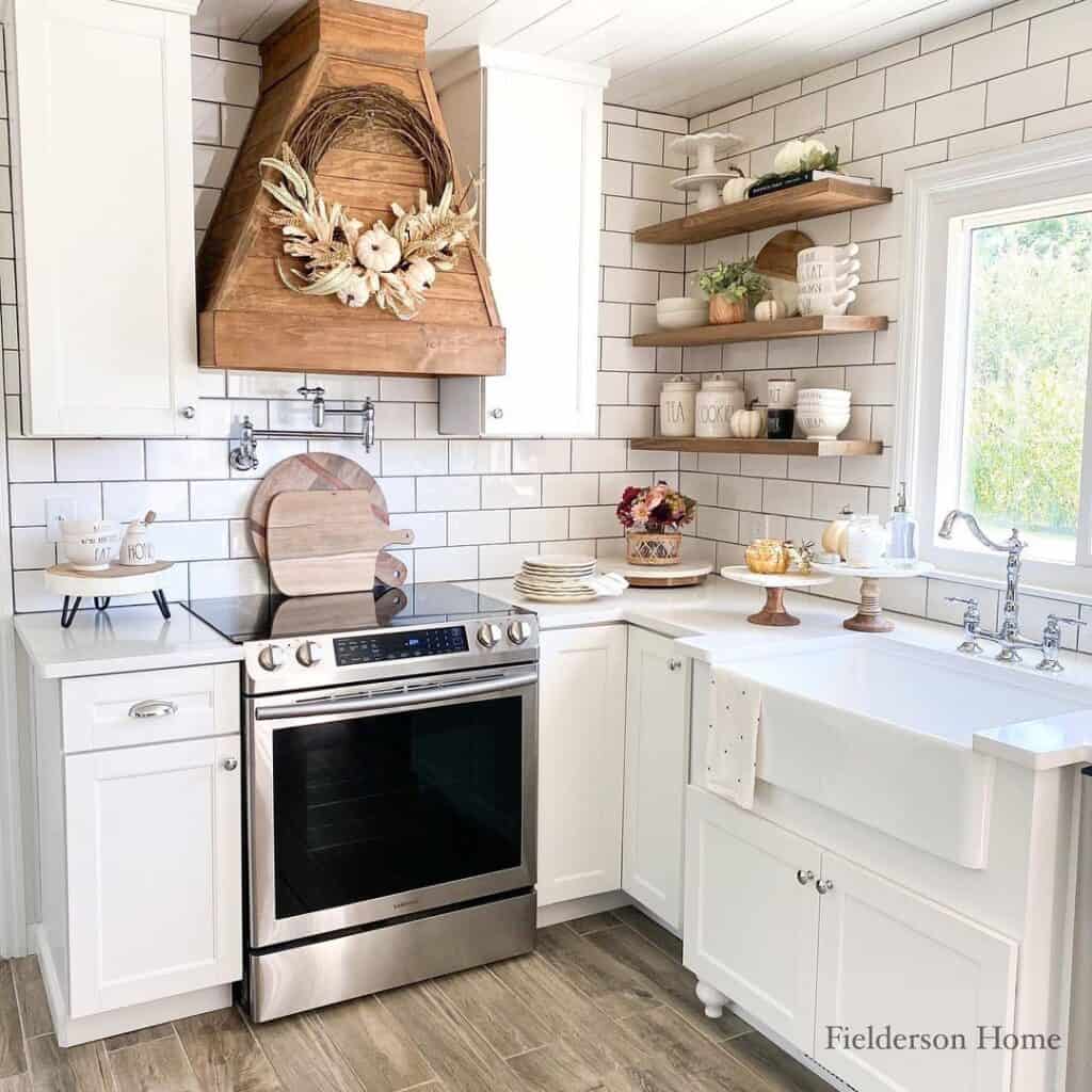 Bright Farmhouse Kitchen With Wood Accents