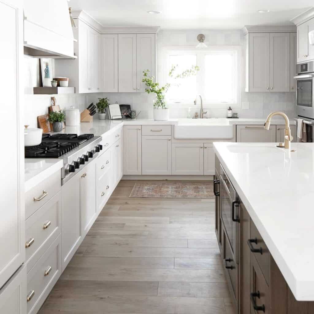 Bright Kitchen with White Square Backsplash