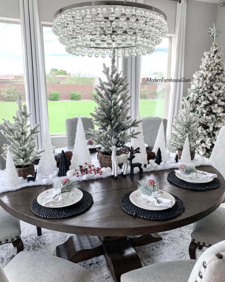 Christmas Dining Room Round Table Display