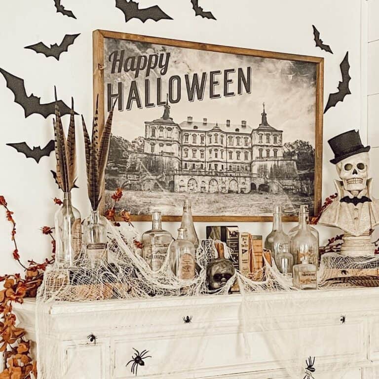 Cobweb Halloween Side Table