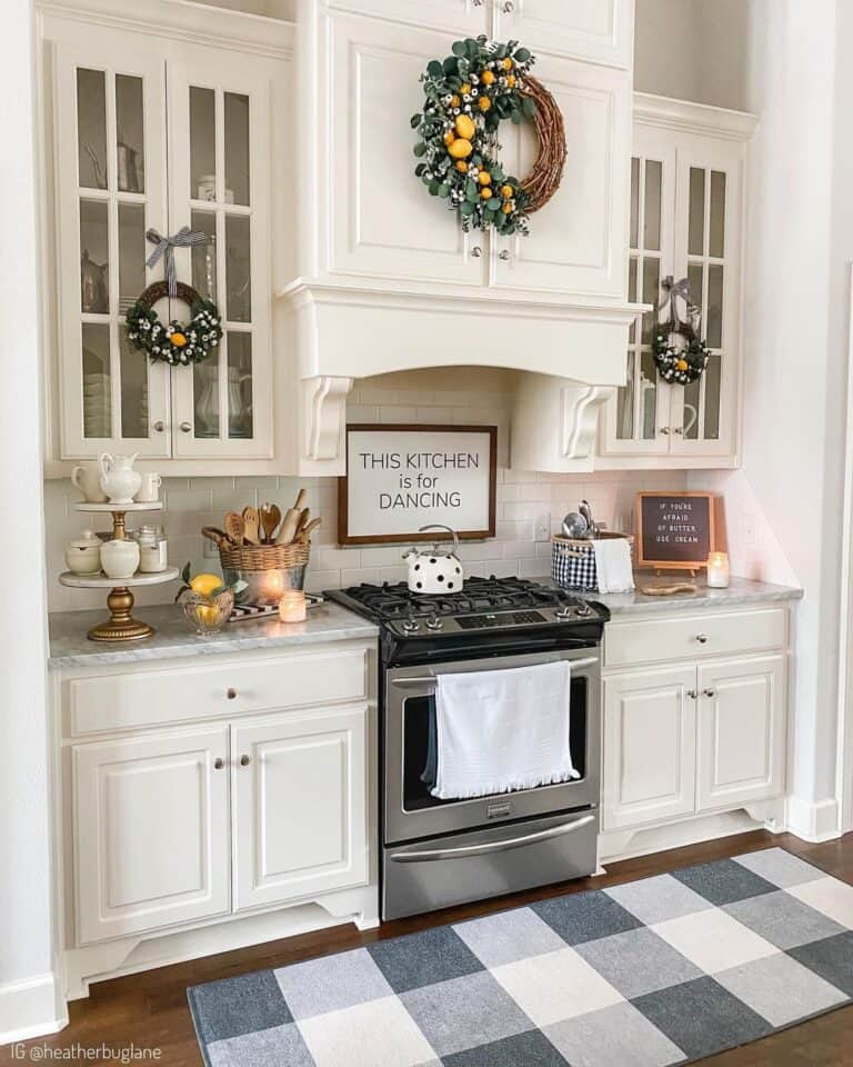Cozy Country Kitchen with White Cabinets