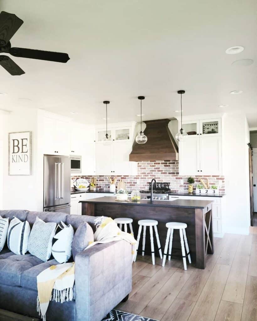 Dark Wood Farmhouse Kitchen Island