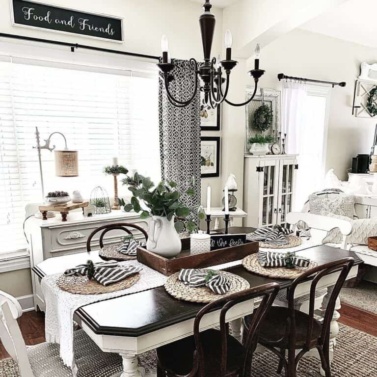Dining Room with Black Frame Decor