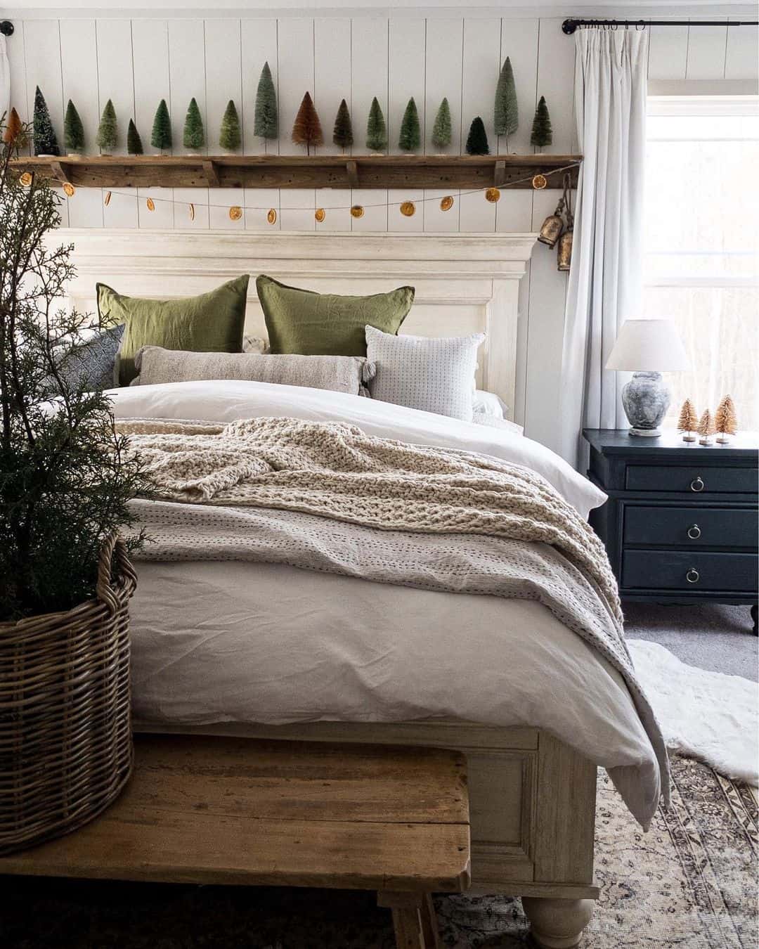 Earth Tone Bedroom with Wood Shelf Soul & Lane