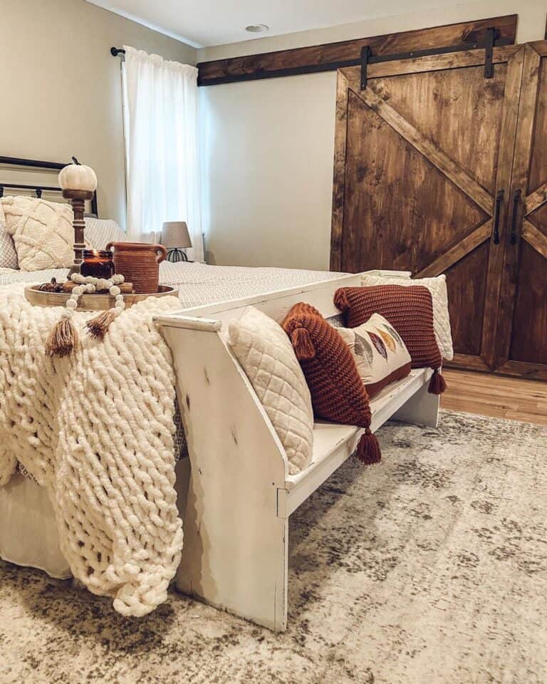 Farmhouse Bedroom with Throw Pillow Covers