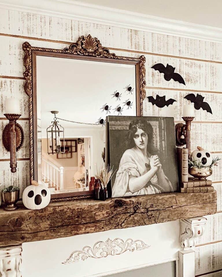 Farmhouse Halloween Fireplace