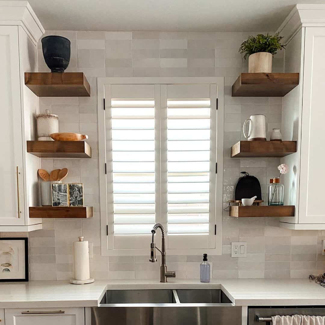 Floating Shelf Kitchen With Tile Backsplash Soul & Lane