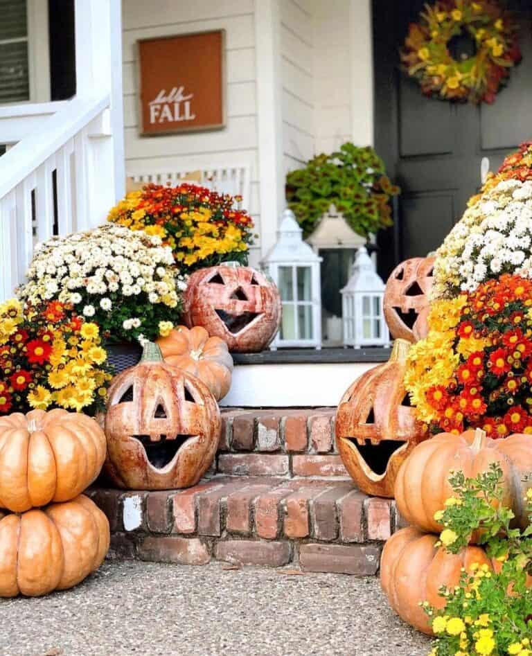 Floral and Pumpkin Fall Decorations