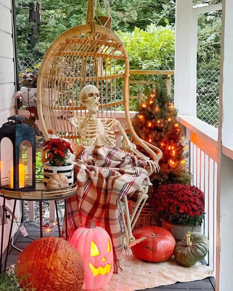Front Porch Halloween Skeleton