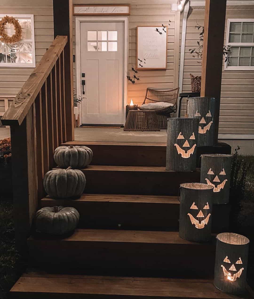 Glowing Jack-O-Lantern Front Steps - Soul & Lane