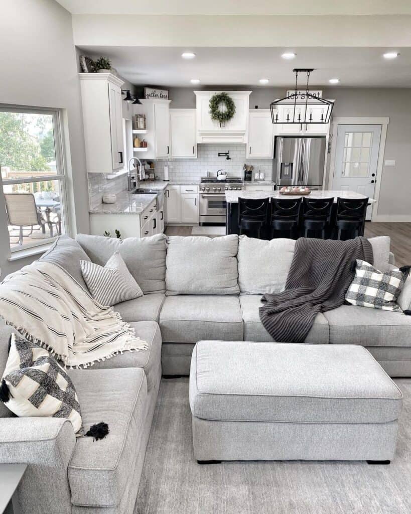 Gray Living Room Sectional Couch
