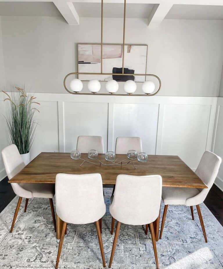 Gray and White Dining Room Wall