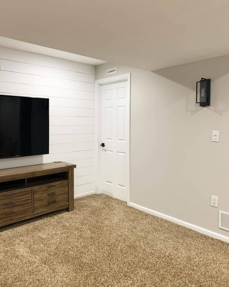 Grey Painted Room with White Shiplap