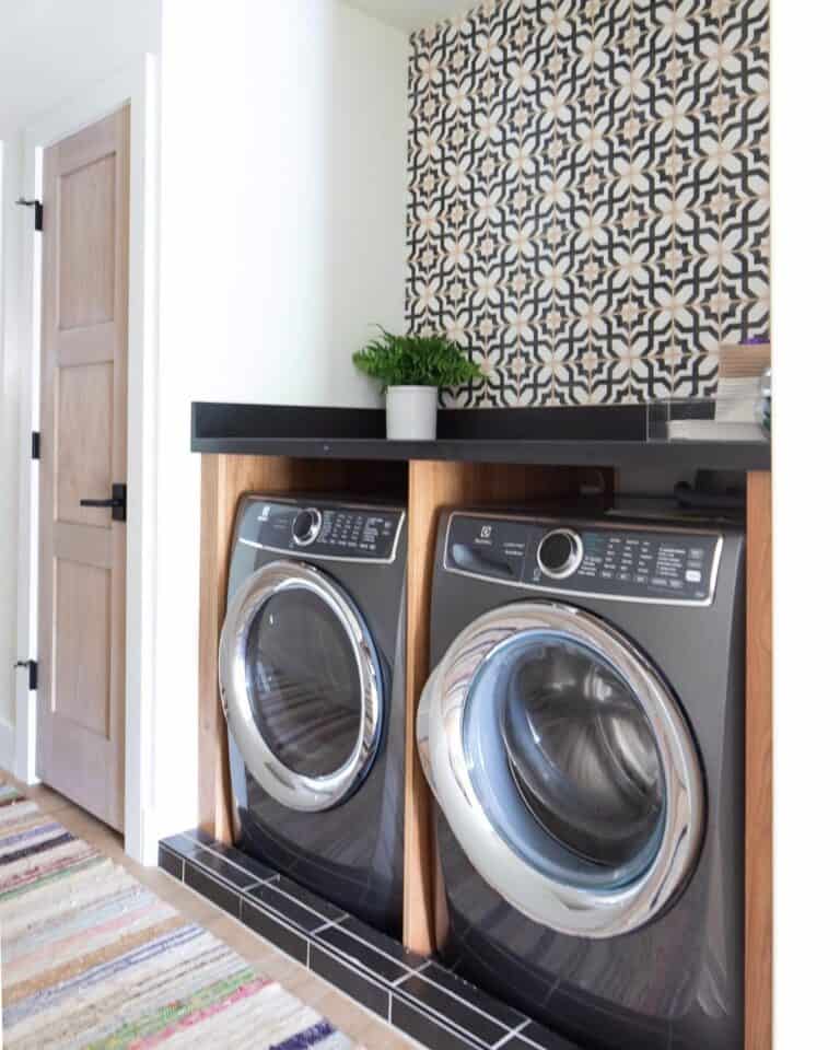 Hallway Laundry Space with Washer and Dryer