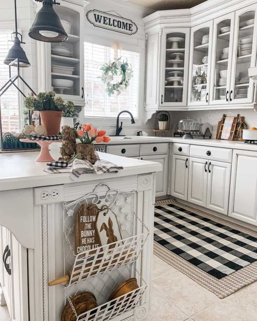 Layered Black and White Kitchen Mat Soul & Lane