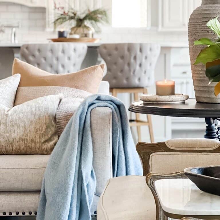 Light Blue Throw Blanket for Light Grey Couch