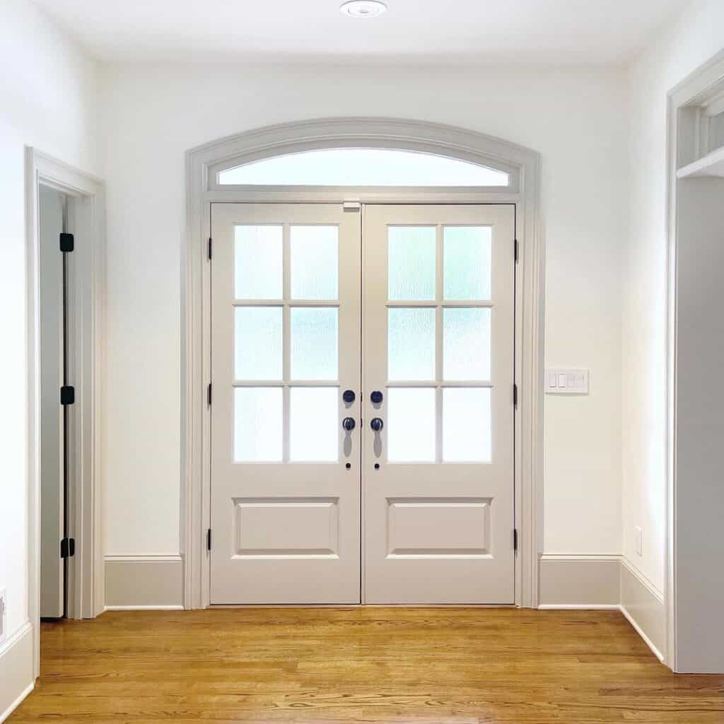 Light Gray Modern Farmhouse Double Front Door