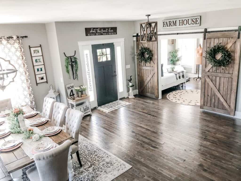 Light Grey Entryway with White Trim