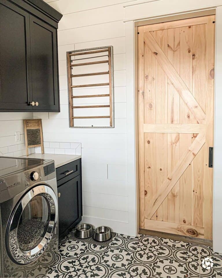 Light Wood Door for Laundry Room