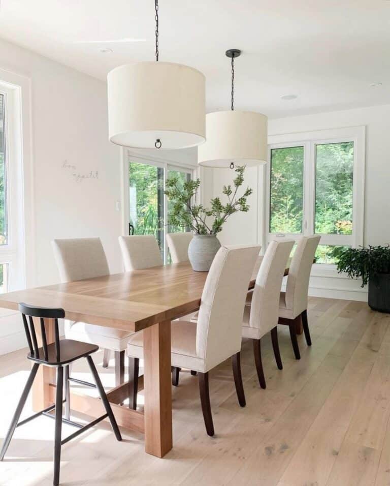 Light Wood Rectangular Dining Table
