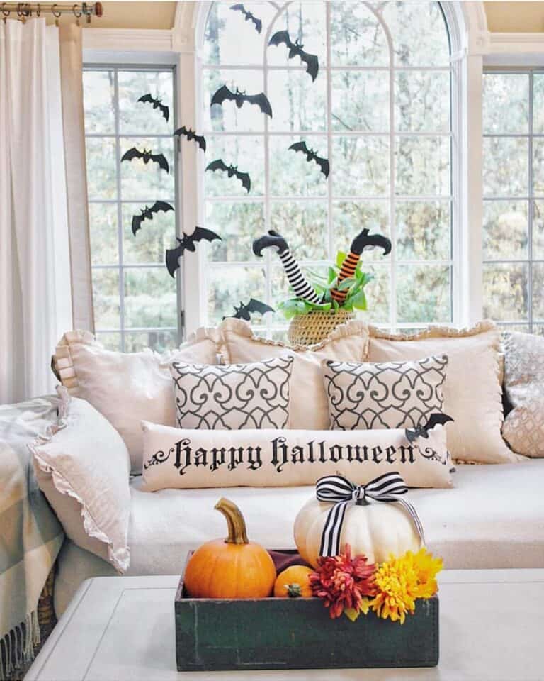 Living Room Halloween Witch Decor