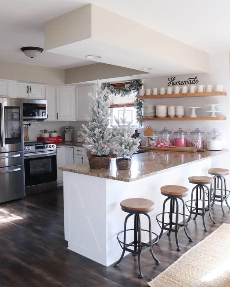 Long Floating Shelves on White Wall Soul & Lane