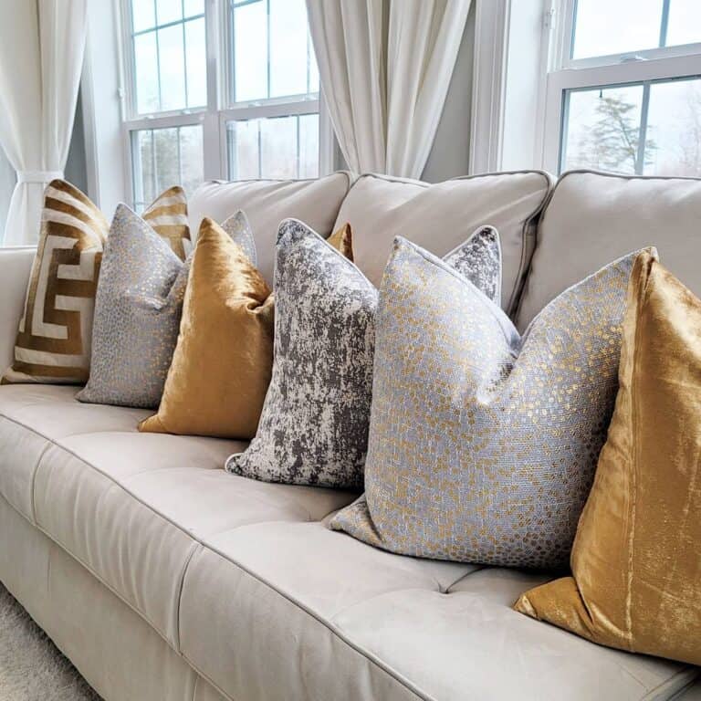 Luxurious Throw PIllow Covers on Light-Grey Couch