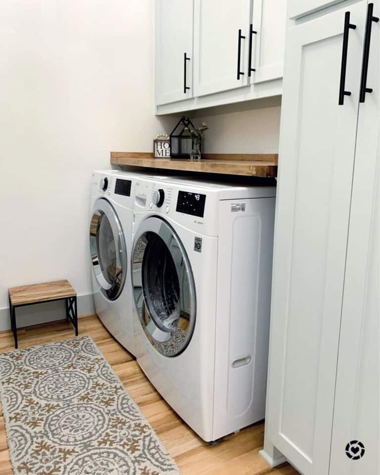 Mint Green Laundry Room Cabinets