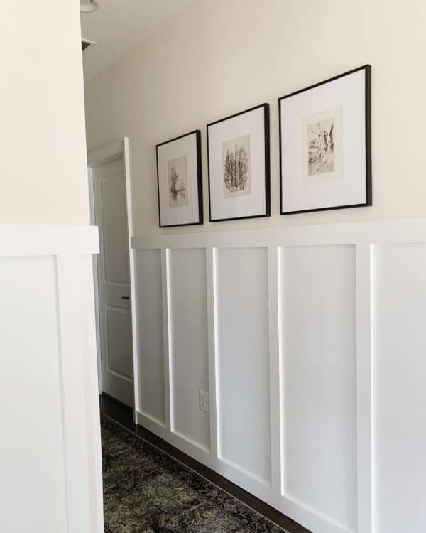 Narrow Hallway with Black Frame Gallery Art Soul & Lane