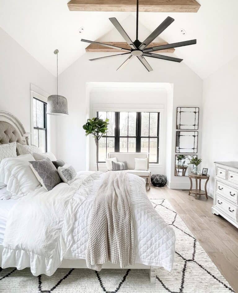 Off-White Coverlet on a White Comforter