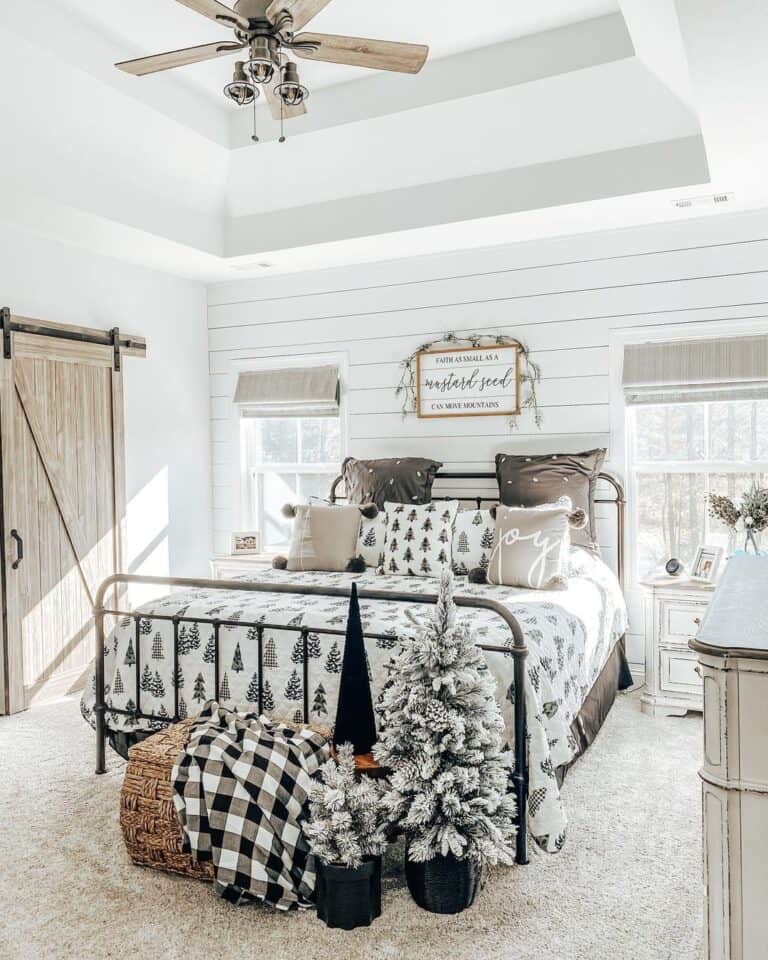 Pine Trees and a Christmas Bedspread
