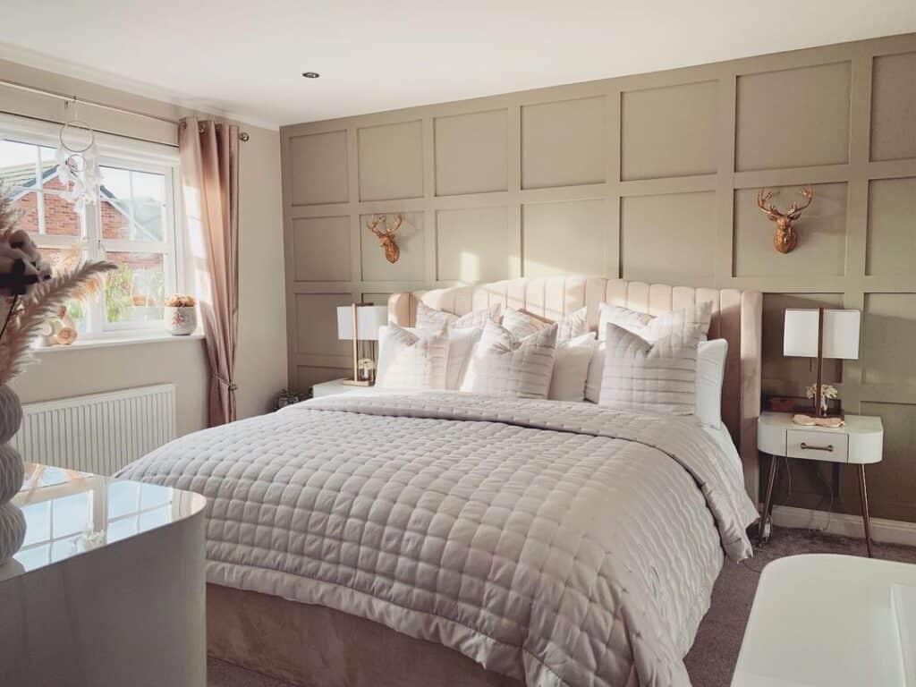 Quilted Light Grey Bedspread