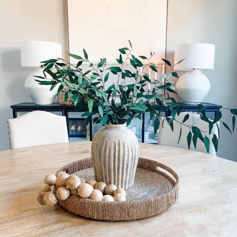 Round White Oak Dining Table