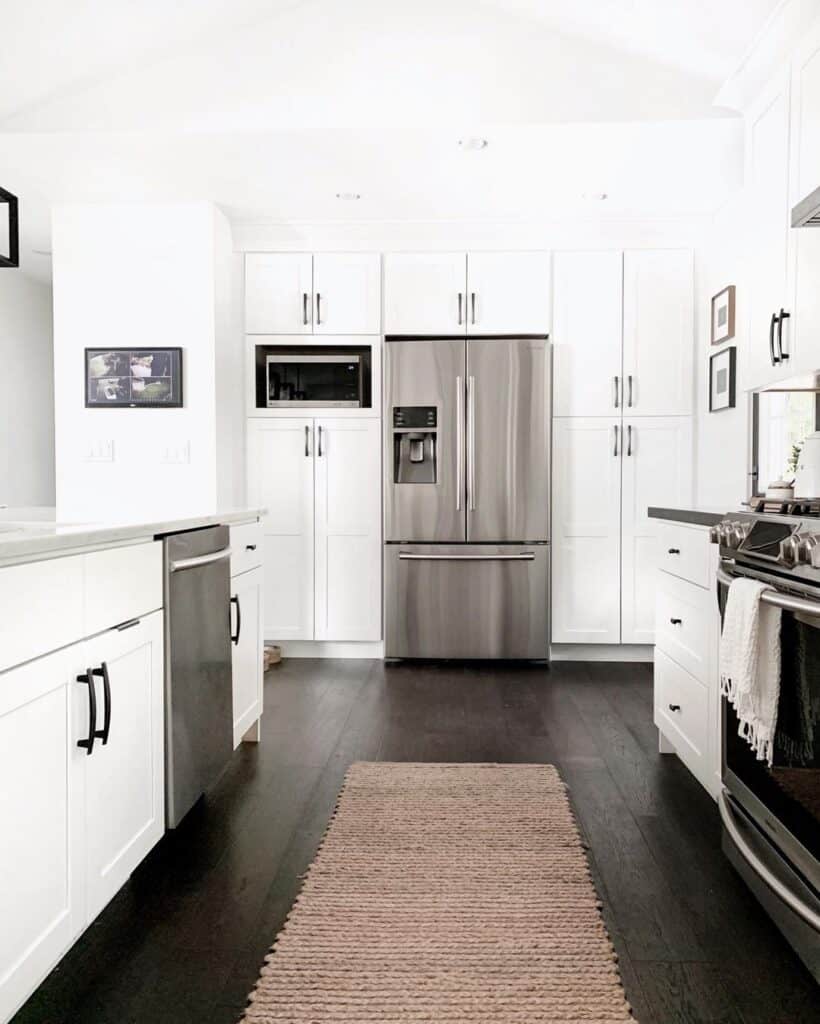 Stainless Steel Appliances in Contrast Kitchen