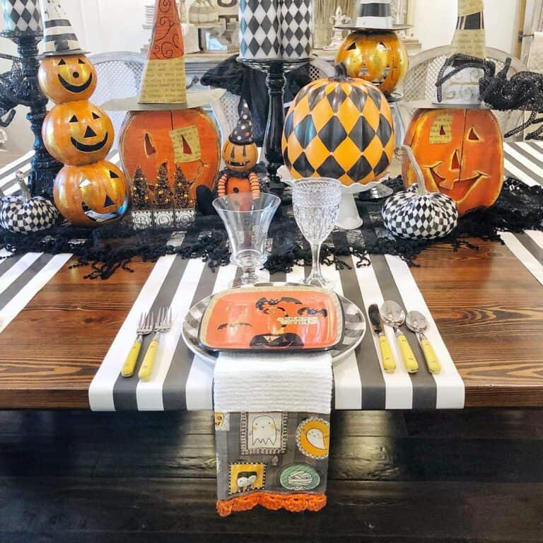 Pumpkin Jack O Lantern Trio Sign Galvanized Tin & Wood Fall Halloween Decor 