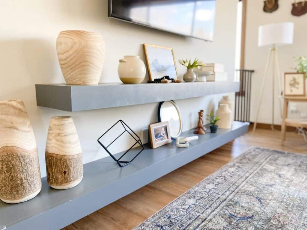 Thick Blue Floating Shelves