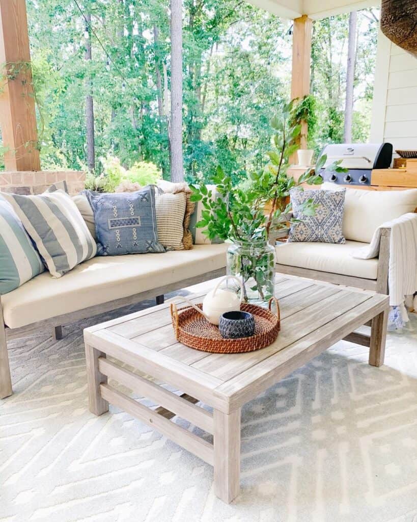 Throw Pillows on a Patio