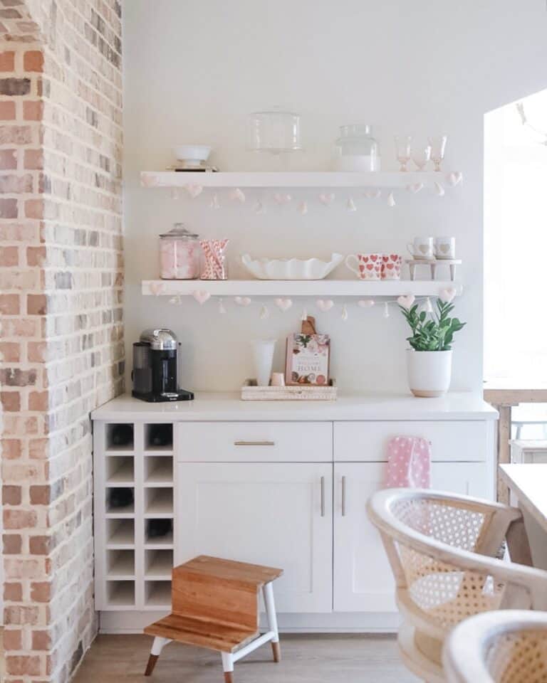 Valentine's Themed Kitchen with Brick Wall
