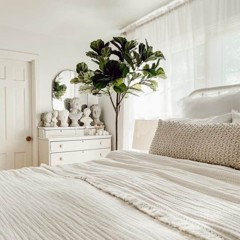 White Bedroom with White Coverlet