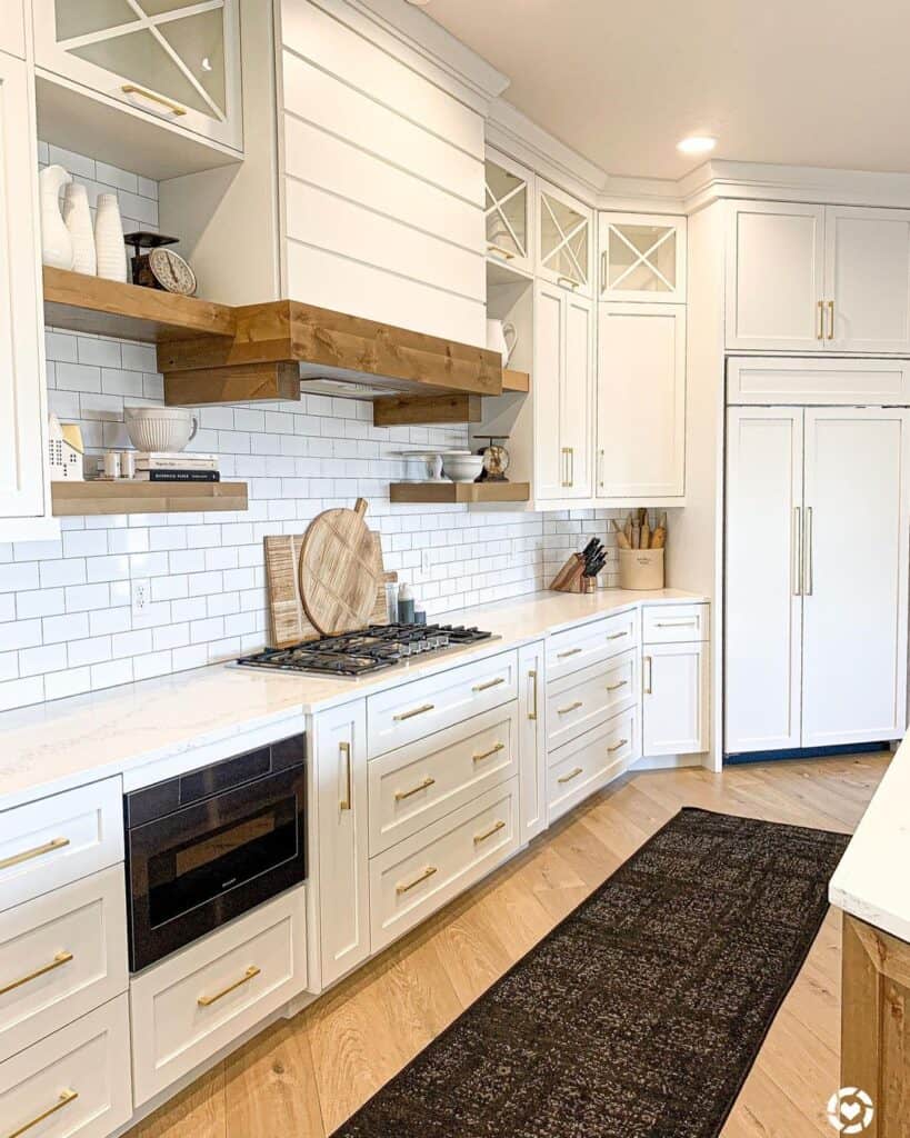 White Cabinet Kitchen with Wood Accents