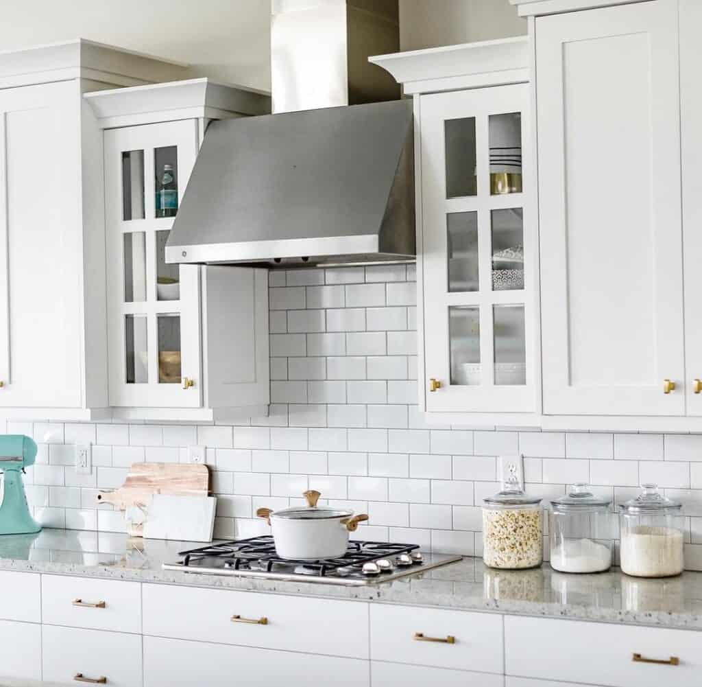 White Cabinets with Bronze Kitchen Handles