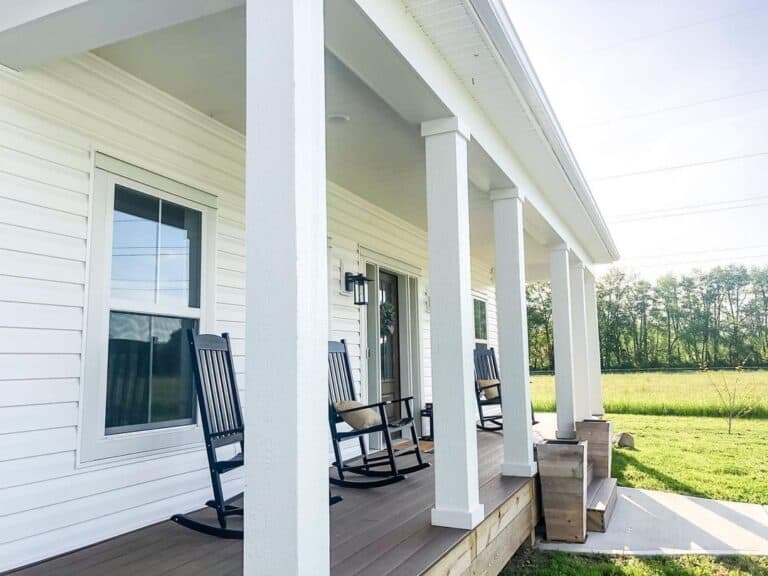 White Columns on Rocking Chair Porch