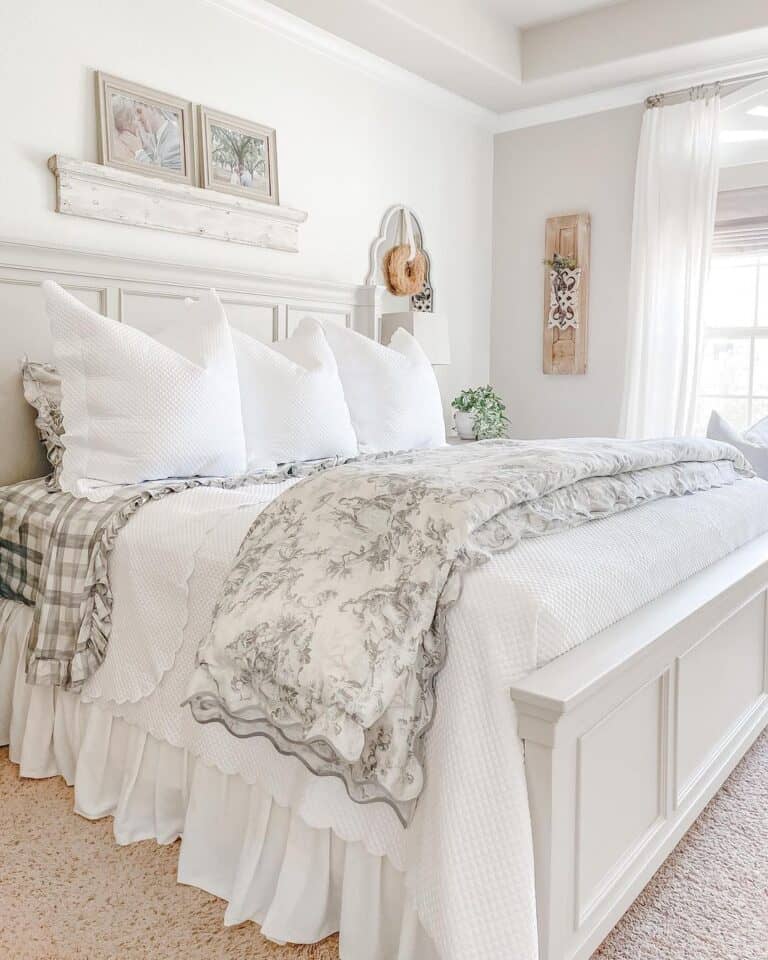 White Coverlet in Off-White Bedroom